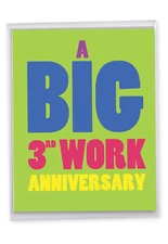 3rd Work Anniversary Card (8.5 x 11 Inch) - Years at Work J9455MAG-WA