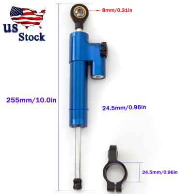 Blue Steering Stabilizer Damper Linear Bracket Mount For Yamaha MT-09 R1 R6 R15