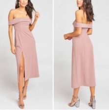 Show Me Your Mumu Haven Off the Shoulder Dress Dusty Rose Pink Size S
