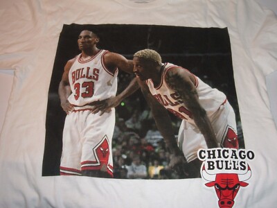 Chicago Bulls Pippen Rodman Mitchell & Ness T Shirt Adult NBA Sz