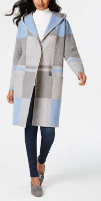 charter club plaid cardigan sweater coat