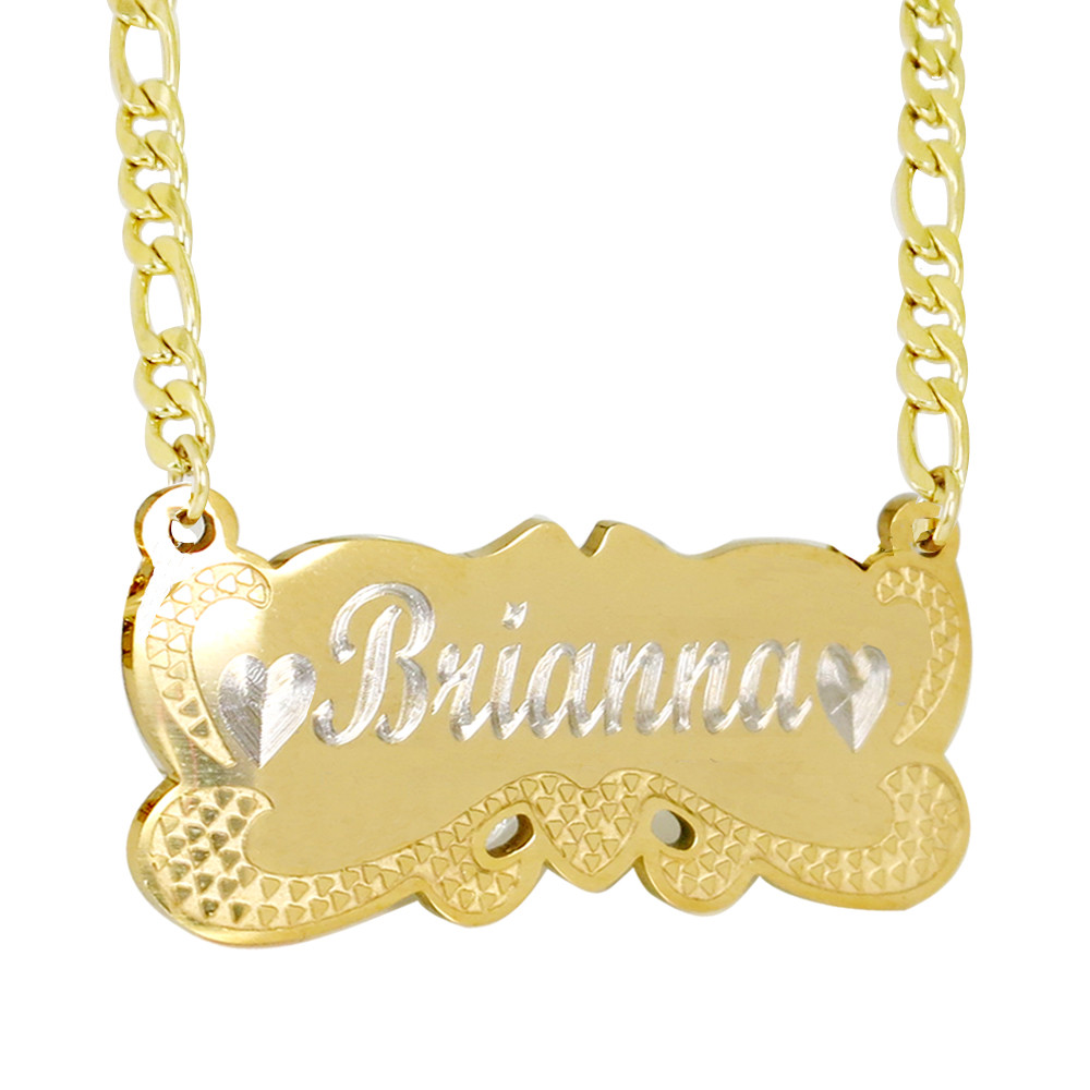 Personalize 18k Gold Plated Custom Any Name Plate Engraving