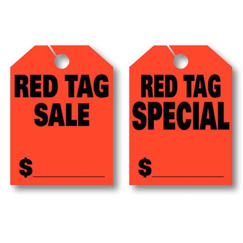 Red Tag Sale / Special $ Price - Jumbo Car Mirror Hang Tags Signs (50 ...