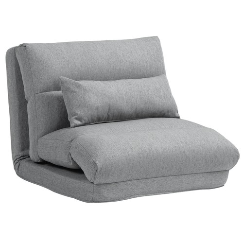HOMCOM Folding Floor Chair, Convertible Lazy Sofa Bed, Floor Couch with 6-Positi