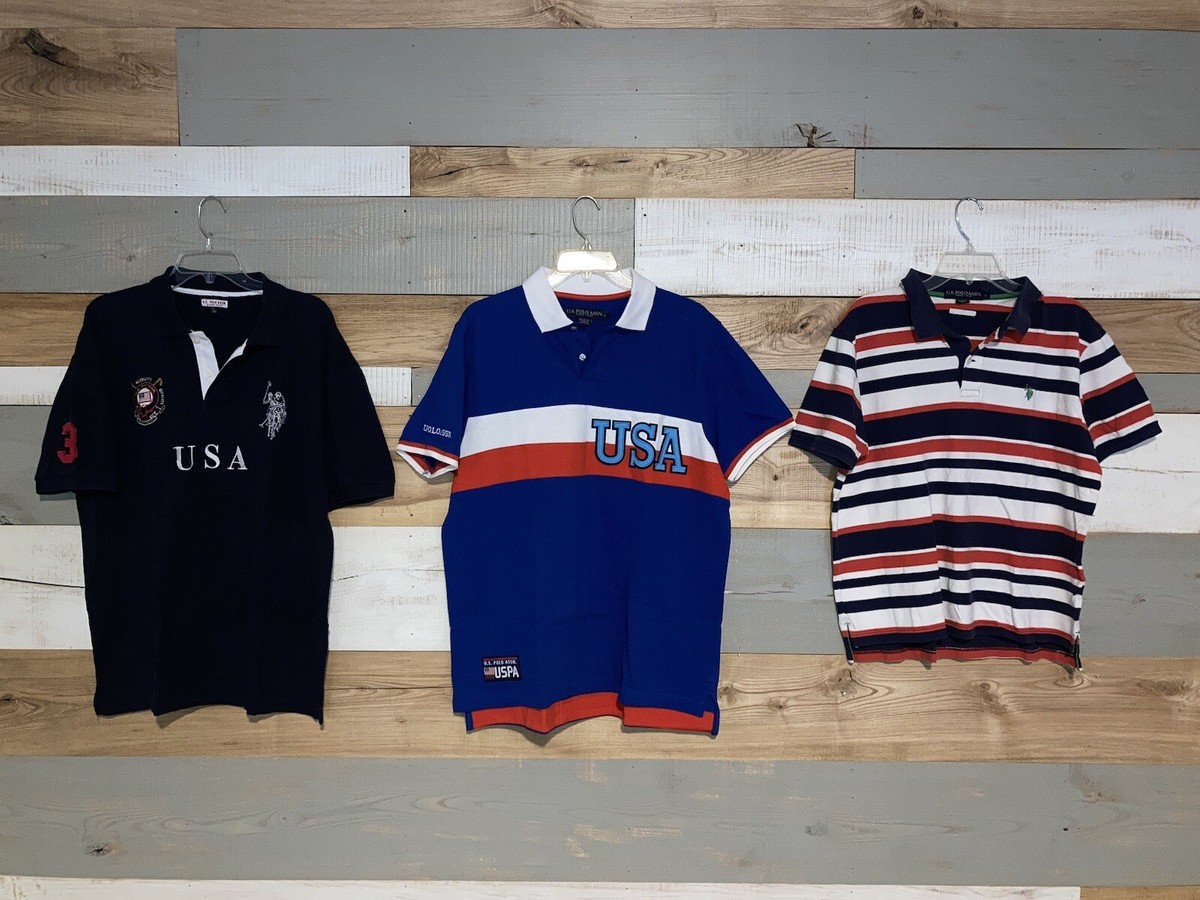 Vintage USA Polo Assn t shirt Lot of (3) 90s Y2K Henley Golf Rugby 
