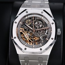 Audemars Piguet Royal Oak 41mm Openwork Skeleton Steel Double Balance 15407ST 9