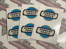 Stanley Tools Plane Tote Type 1 Logo Blues Yellow Black Vinyl Decals set of 6