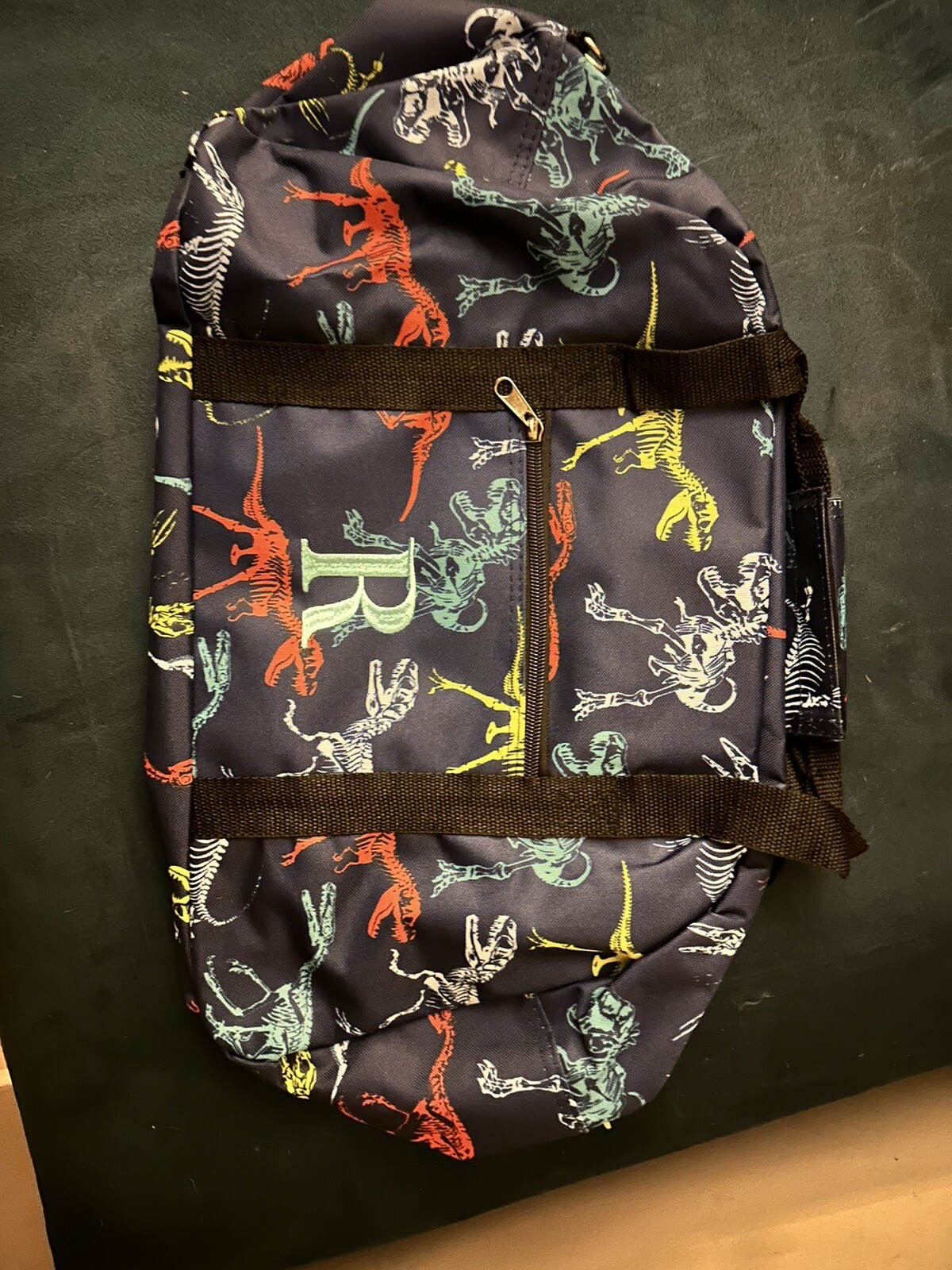 3 Pc Dinosaur Luggage Monogram &ldquo;R&rdquo; Rolling Suitecase Duffel Bag Pouch