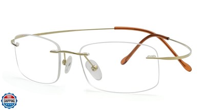 Eyekepper Titanium Rimless Reading Glasses Readers Men Women Gold +0.00