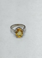 Natural 6 Carat 925 Sterling Silver Handmade Yellow Sapphire/Pukhraj Unisex Ring