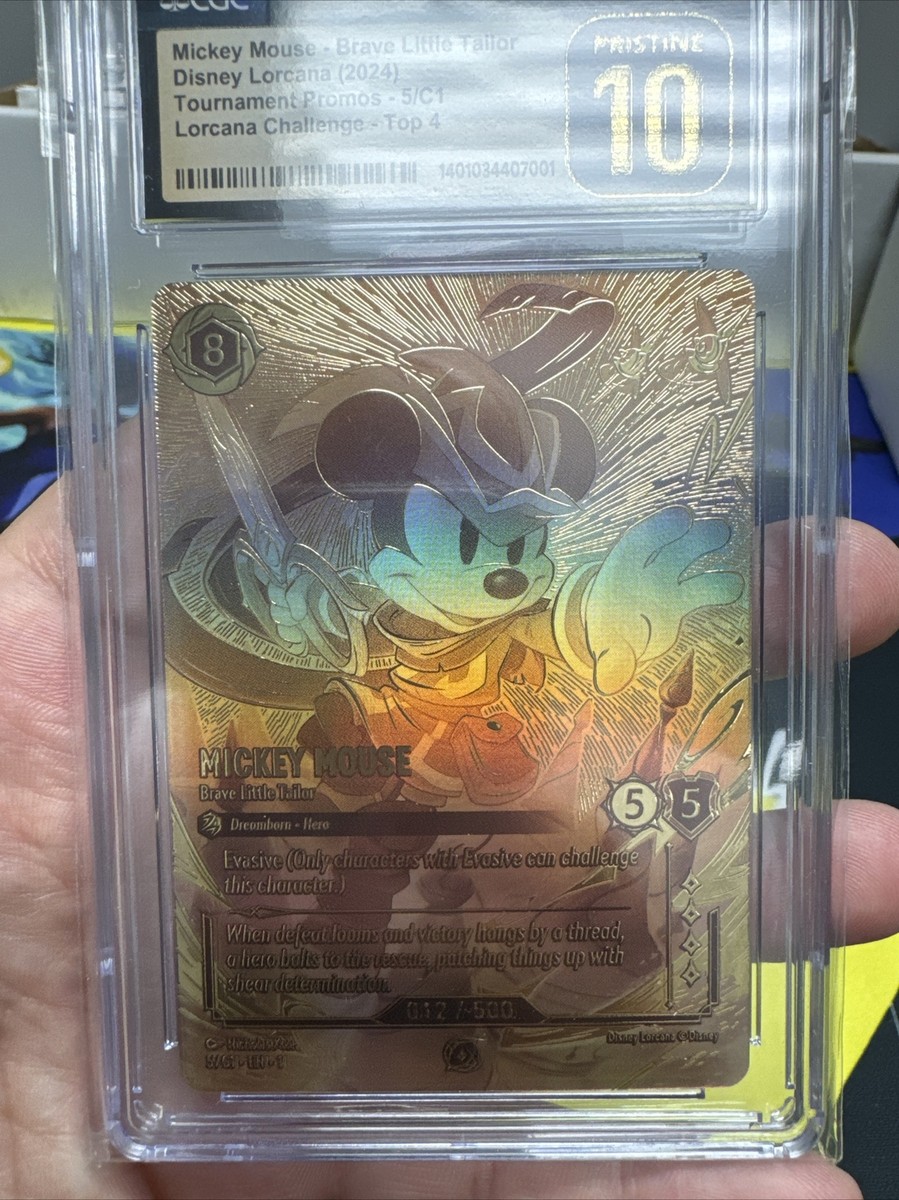 CGC Pristine 10 Gold LE 500 #12 Disney Lorcana Mickey Mouse CGC Pristine 10 Gold LE 500 #12 Disney Lorcana Mickey Mouse