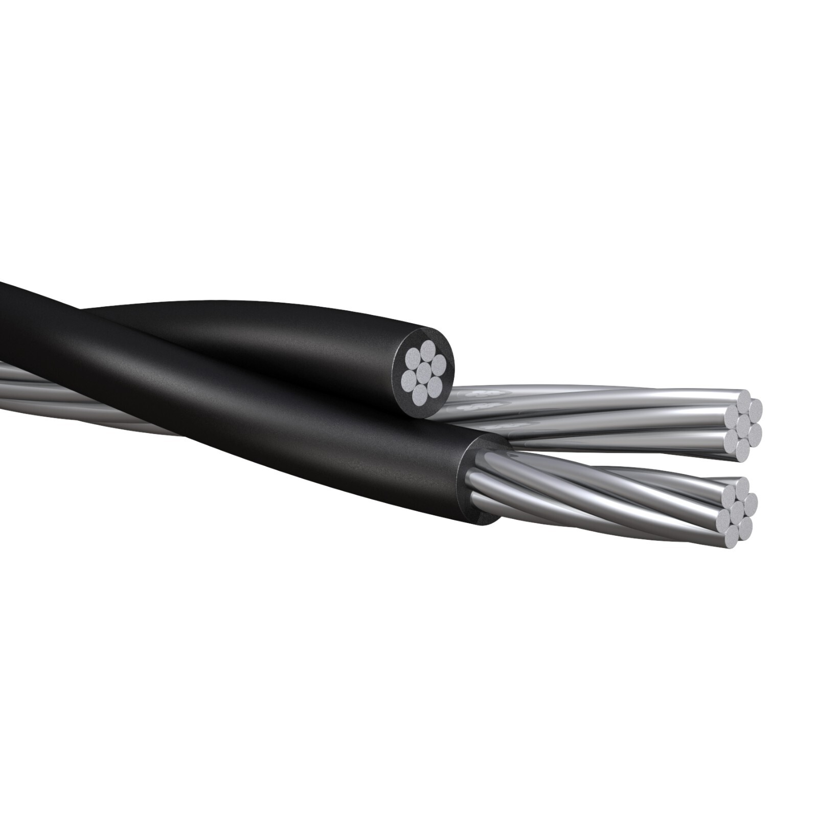 Cockle 2-2-4 ACSR Triplex Aluminum Overhead Service Drop Cable (150 Amp ...