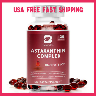 Astaxanthin Complex Capsules Supports Skin, Eye, Joint Heart Health Immunity