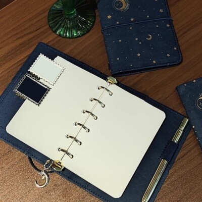 Travel Notebook Journal with Blank Paper Refillable 6 Rings Binder Notebook