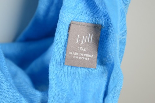 J. Jill Talla 1 100% Lino Infinity Bufanda Envoltura Pastel Azul Mar 12" Ancho - Imagen 3 de 3