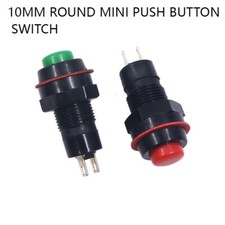Round Mini Push Button Switch Latching/Momentary ON/OFF Red Green 125, 250V 10mm