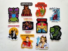 Alt 90s Bands Vinyl Sticker Pack Set 17 (10) Radiohead RATM AIC Offspring Blink