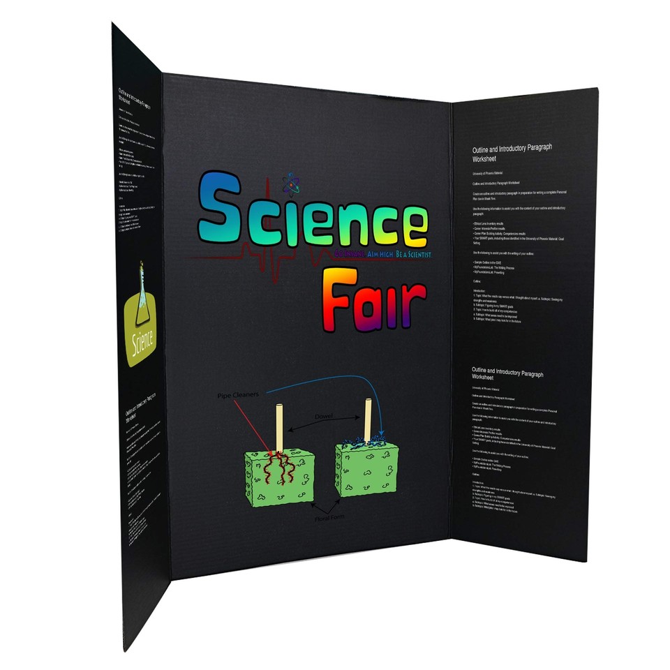 Black Trifold Presentation Board 36" x 48 Display Exhibition Board