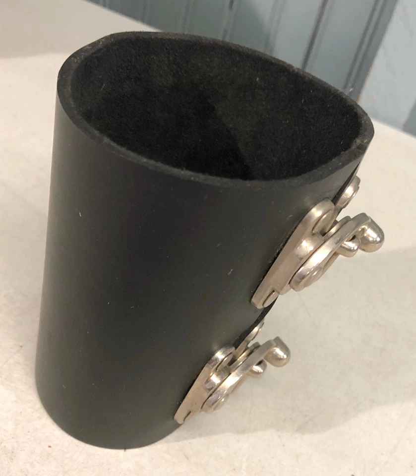 Black Leather Goth Rocker Ren-Fest Forearm Archery Brace Handmade Large Mens - Image 3 of 4