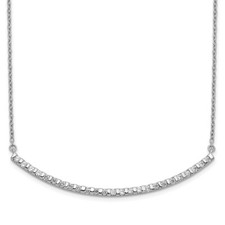 0.5Ct Lab Grown Diamond Curved Bar Necklace 14K White Gold  VS/SI,GH for Mom