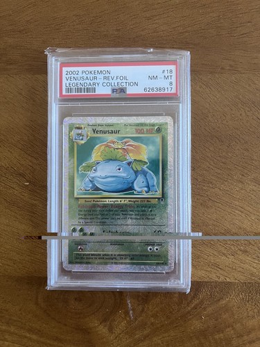 2002 POKEMON LEGENDARY COLL #18 VENUSAUR-REVERSE FOIL PSA 8