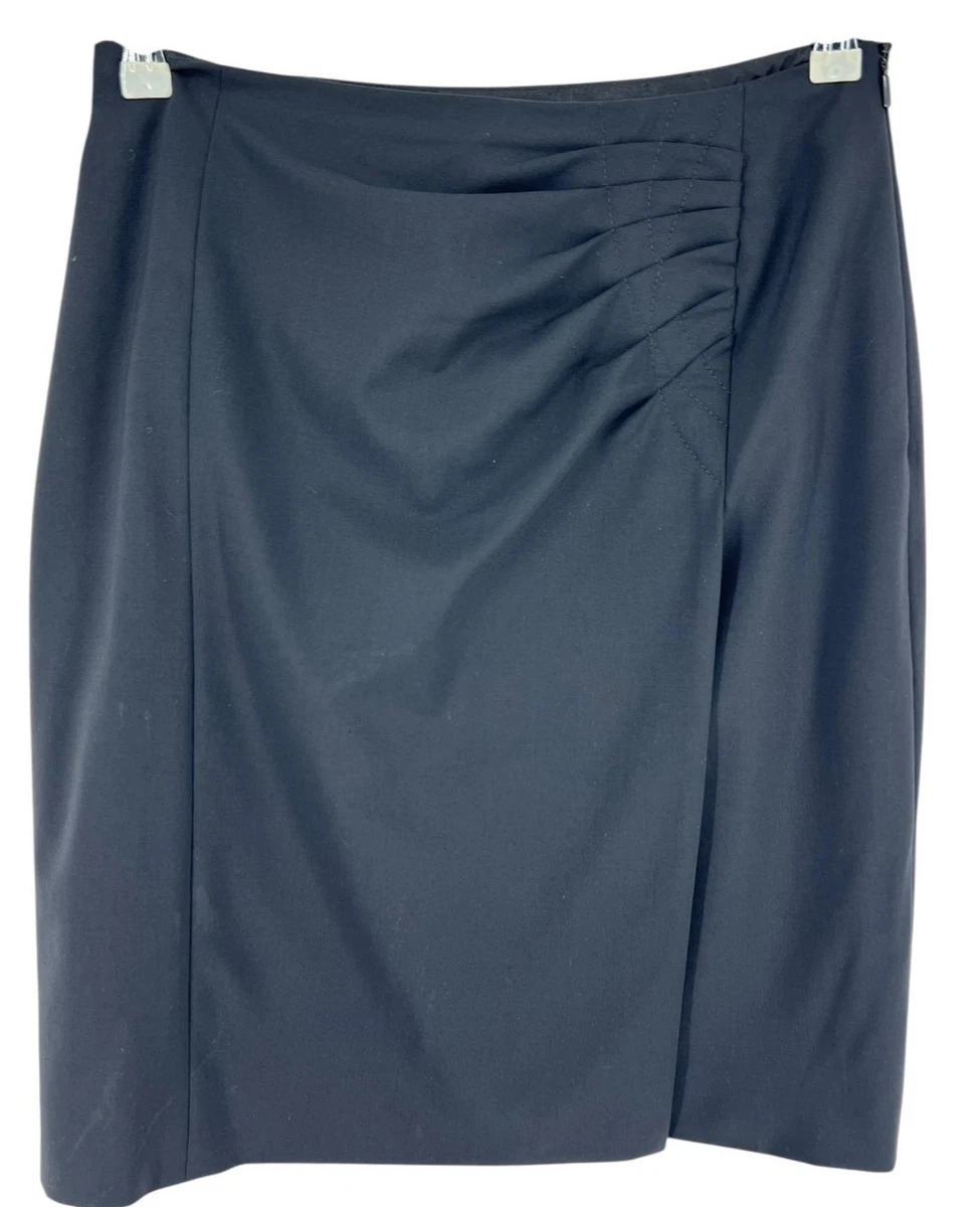 HUGO BOSS Falda Negra Mini Para Mujer 95% Lana Talla UK: 10 - W28