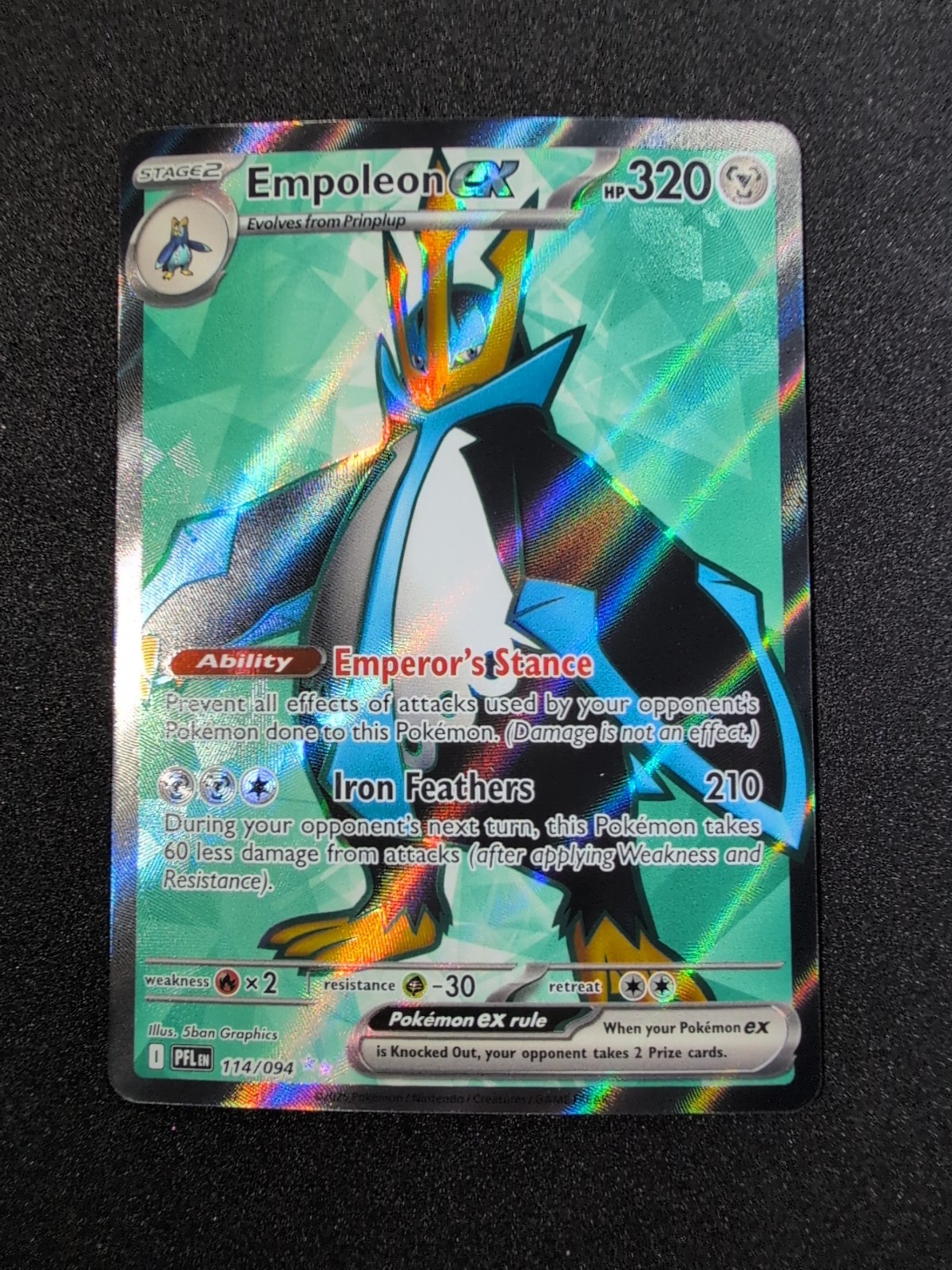 Pokemon Phantasmal Flames Empoleon ex #114 Ultra Rare NM