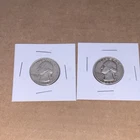 2x 1964 Washington Quarter Silver Coins Circulated Uncertified Business Strike