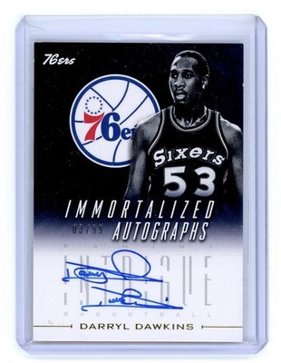 2013-14 Panini Intrigue Immortalized Darryl Dawkins On Card Autograph Auto /99
