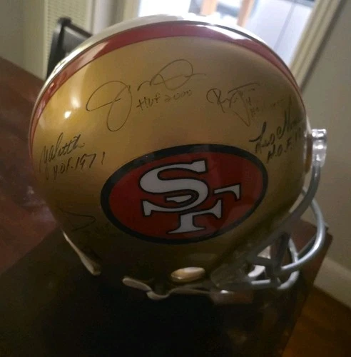 San Francisco 49ers Legends Autographed Authentic Helmet  Montana, Lott, Tittle,