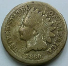 US 1860 Copper-Nickel Indian Head Cent  **