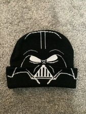 Star Wars Beanie Darth Vader Cap Black Embrodiered Face