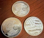 Lot of  3  1/2 Troy Oz Silver GSM Double Eagle .999 Fine Silver Round BU