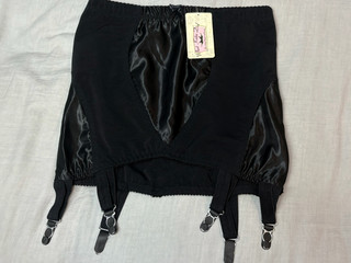 What Katie did black Satin Suspender belt M@S Satin HALF SLIP Petticoat 12 bnwt