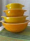 Vintage Pyrex set of 4 Sunflower Cinderella Nesting Bowls 441-444 (E)