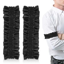 Sleeve Garters for Men, 2 Pcs 1920's Bands Arm Large, Black