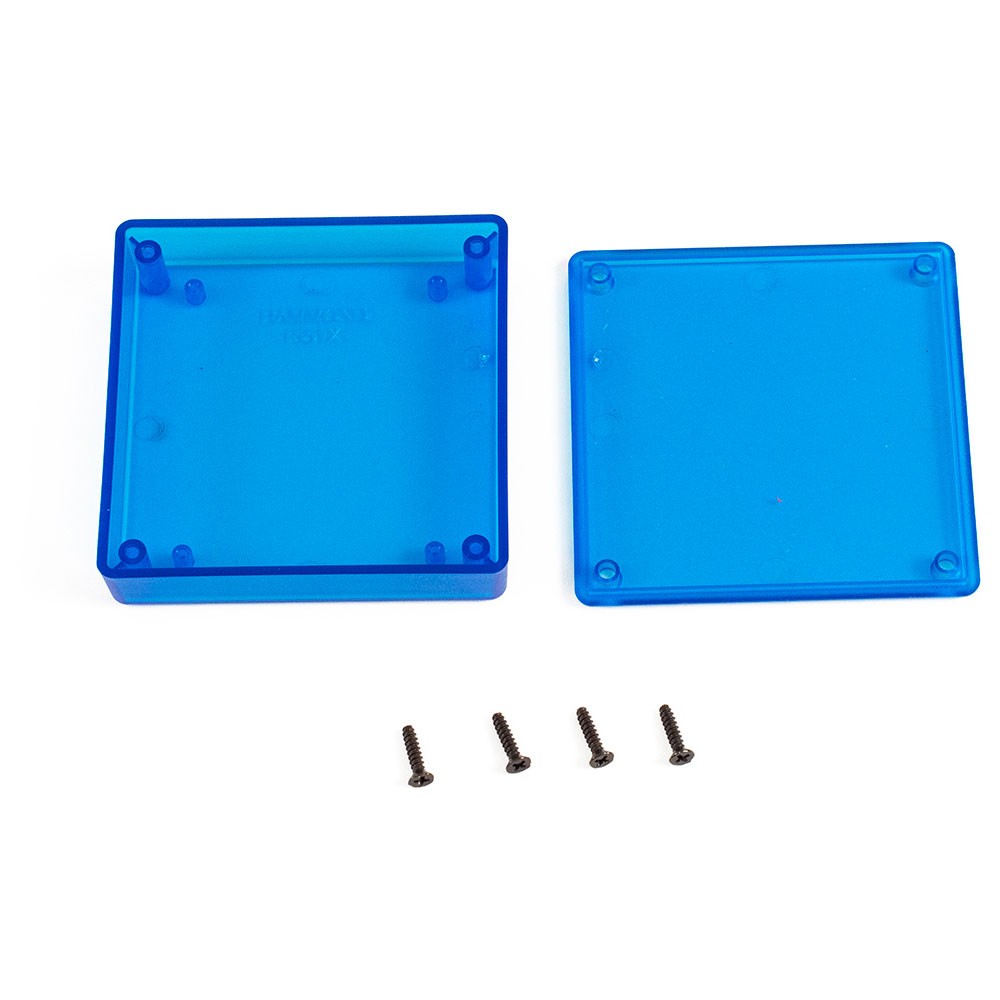 Hammond Miniature Plastic Enclosure 80 x 80 x 20 Trans. Blue