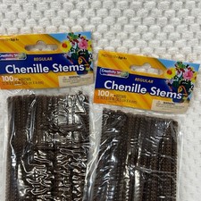 Creativity Street Chenille Stems Pipe Cleaners Lot of 2 Packs 200 Pcs Brown 12