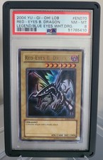 Yu-Gi-Oh 2004 Worldwide English Red Eyes B. Dragon LOB-EN070 Ultra Rare PSA 8