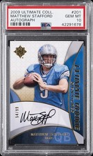 2009 ULTIMATE COLL AUTO #201 MATTHEW STAFFORD ROOKIE RC #/99 PSA 10