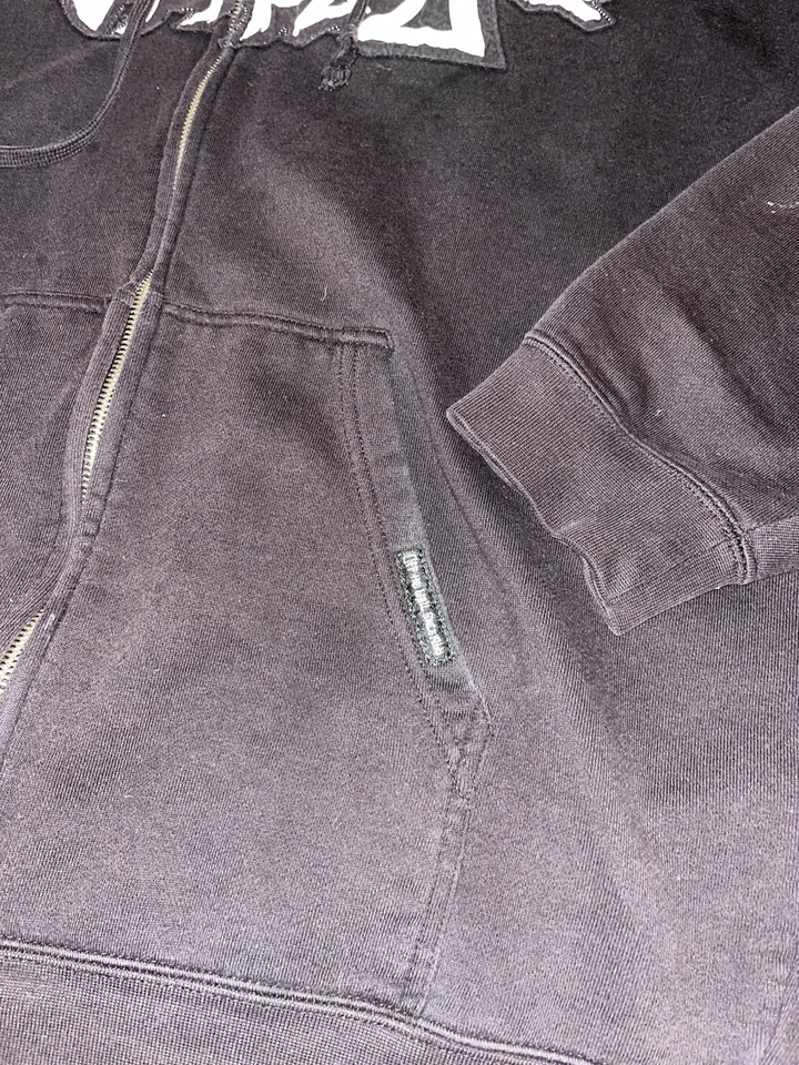 VANS Vintage Calavera de Azúcar Negra Cremallera Completa Sudadera con Capucha Chaqueta Esqueletos Huesos Para Hombres Talla M Foto 4 de 4