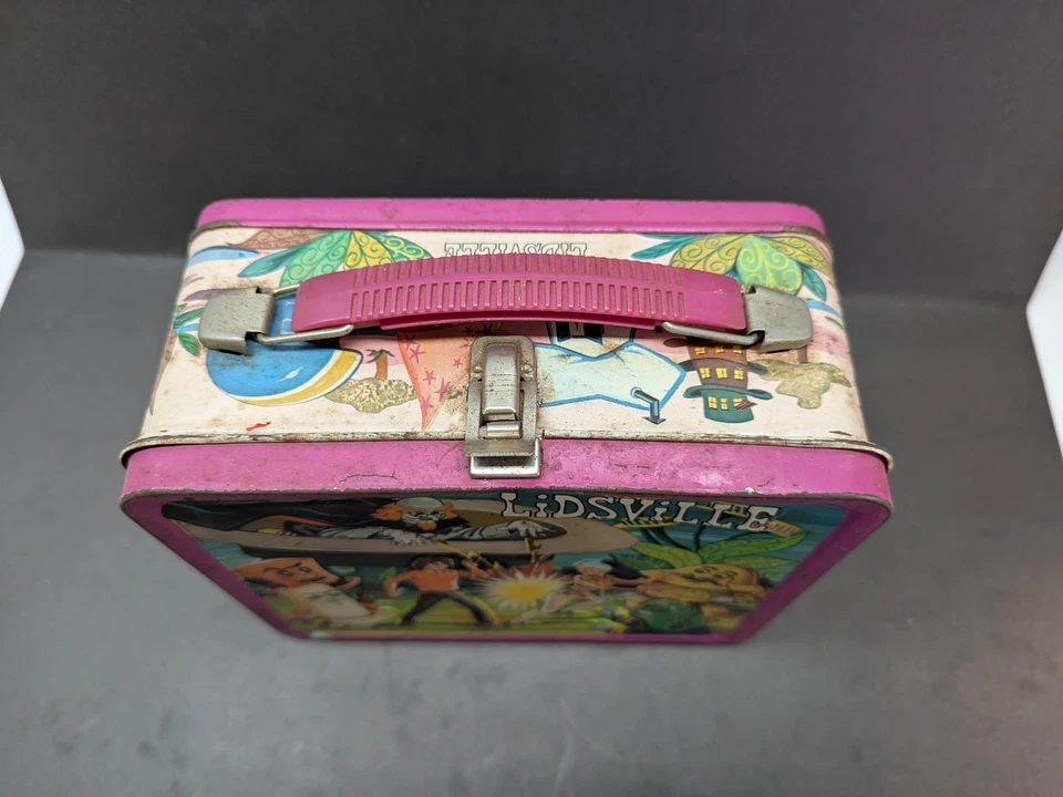 Fiambrera vintage Lidsville 1971 Sid & Marty Krofft 8 x 7 x 4 pulgadas lata Foto 2 de 4