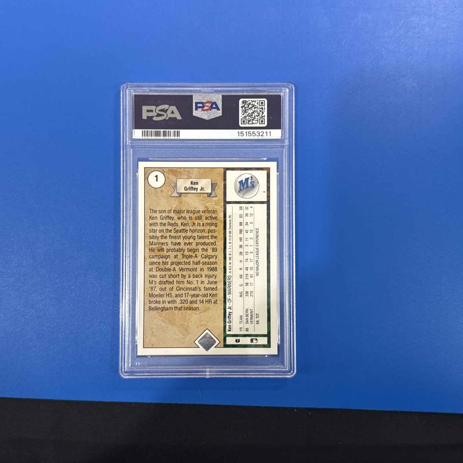 1989 Upper Deck Ken Griffey Jr Star Rookie  #1 RC PSA 8 “The Kid” MARINERS view 12