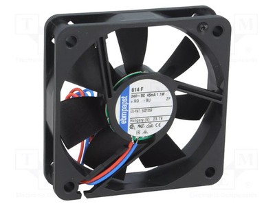 axial 24VDC Lüfter: DC 27dBA 29m3/h gleitend 60x60x15mm