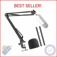Blue Yeti Microphone Boom Arm Stand with Yeti Microphone Pop Filter, Compatible