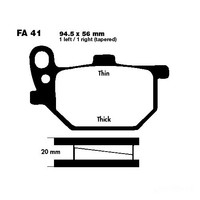 Bremsbelag BremsbeläGe EBC FA041 Hinten FüR Yamaha RD 400 Bj. 1978-1979