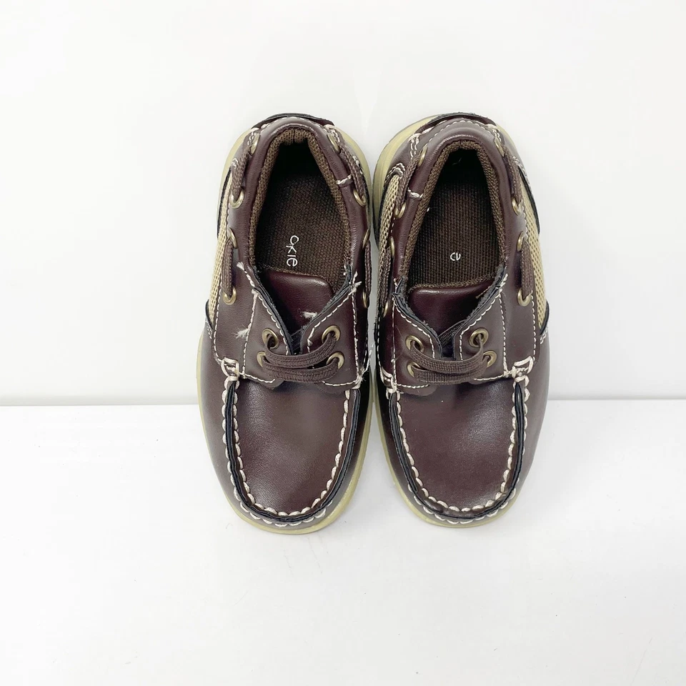 Okie Dokie Boys Brown Leather Round Toe Slip On Low Top Boat Shoes Size 8 M - Image 4 of 4