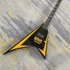 Factory Swallow Tail V Electric Guitar EMG pickup Mahogany Body Yellow edge🔥