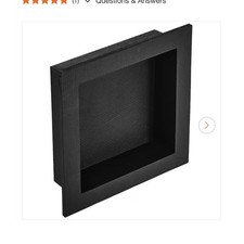 VEVOR Black Plastic Wall Mounted Shower Shelf, 1 Shelf 16x16x3.5" Rectangle