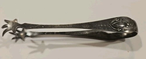 RLB Rogers Lunt Bowlen Sterling Silver Mount Vernon Small Sugar Ice Tongs 4 1/4'